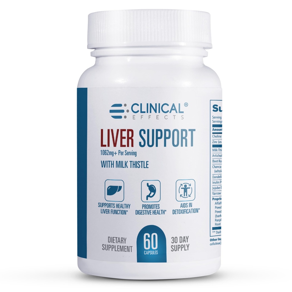 Kliniske effekter: Leverstøtte - Natural Milk Thistle and Zink Supplement - 60 Veggie kapsler - Hjælper Detox og rense leveren - Understøtter leverfunktionen og fordøjelsessygdomme - Made in USA