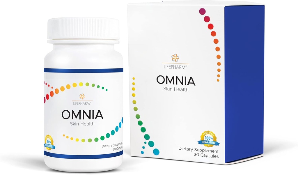 Omnia - hud, hår og negle supplement - tredobbelt fungerende kompleks for sund og glødende hud - funktioner en naturlig blend af vitaminer, mineraler, kollagen og andre superfødevarer - 30 kapsler