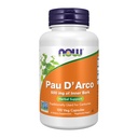 Now Foods Supplements, Pau D 'Arco (Tabebuia heptaphylla) 500 mg, Herbal Support, 100 Veg Kapsler