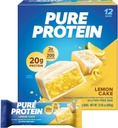 Pure Protein Bars, High Protein, Nutriøs Snacks til støtte energi, Lavsukker, Lemon Cake, 1.76 oz, 12 Greve (pakke med 1) (Packaging May Vary)