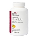 Bariatric Advantage Chewable Ultra Solo med jern - Once- Per- Day Daglig Multivitamin - for patienter - med thiamin, vitamin A & mere - Gluten Free - Citrus - 90 tabletter