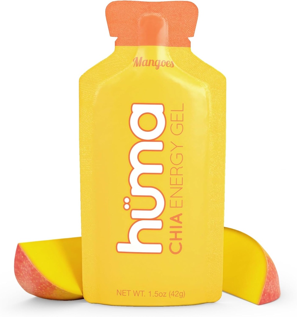 Huma Chia Energy Gel, Mango, 12 Gels - Premier Sports Nutrition for Endurance Øvelse