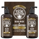 Viking Revolution Beard Wash and Beard Conditioner for mænd med Argan Oil og Jojoba Oil - Beard Softener og Stronthener Beard Care Beard Shampoo og Conditioner med Beard Oil (17oz, Sweet Tobacco)