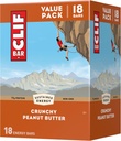 CLIF BAR - Crunchy Peanut Butter - Made with Organic Oats - 11g Protein - non-GMO - Plant based - Energy Bars - 2,4 oz. (18 Pack)