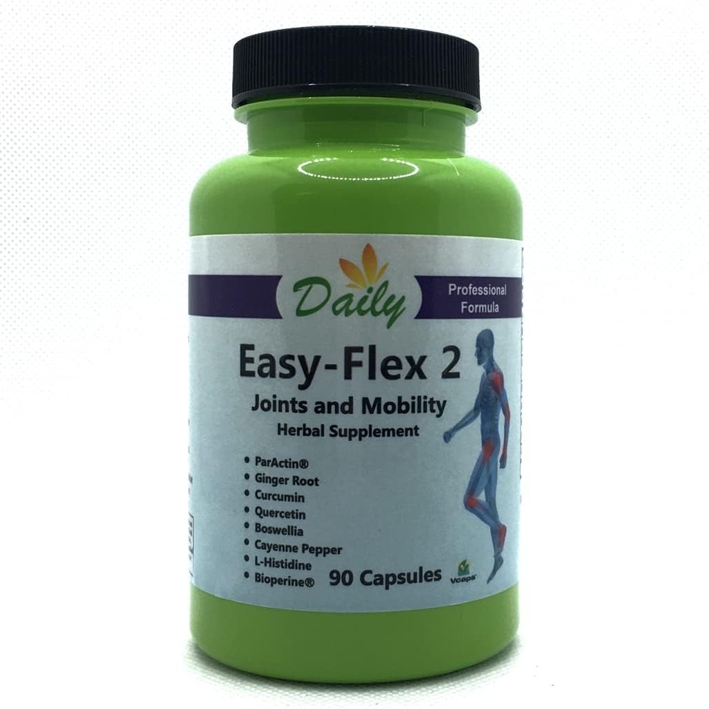 Daily Manufacturing Easy- Flex 2 ™ (Andrographis Paniculata, Boswellia Extract, L- Histidin, Curcumin (gurkemeje), Quercetin, Black Pepper Extract, Ginger Root Powder & Cayenne Pepper)