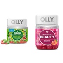 OLLY Fiber Gummy ringe, 5g Prebiotic Fiber, FOS (Fructo- oligosaccharides), fordøjelsesstøtte & undenible Beauty Gummy, for hår, hud, negle, biotin, C-vitamin, Keratin, tyggetabletter