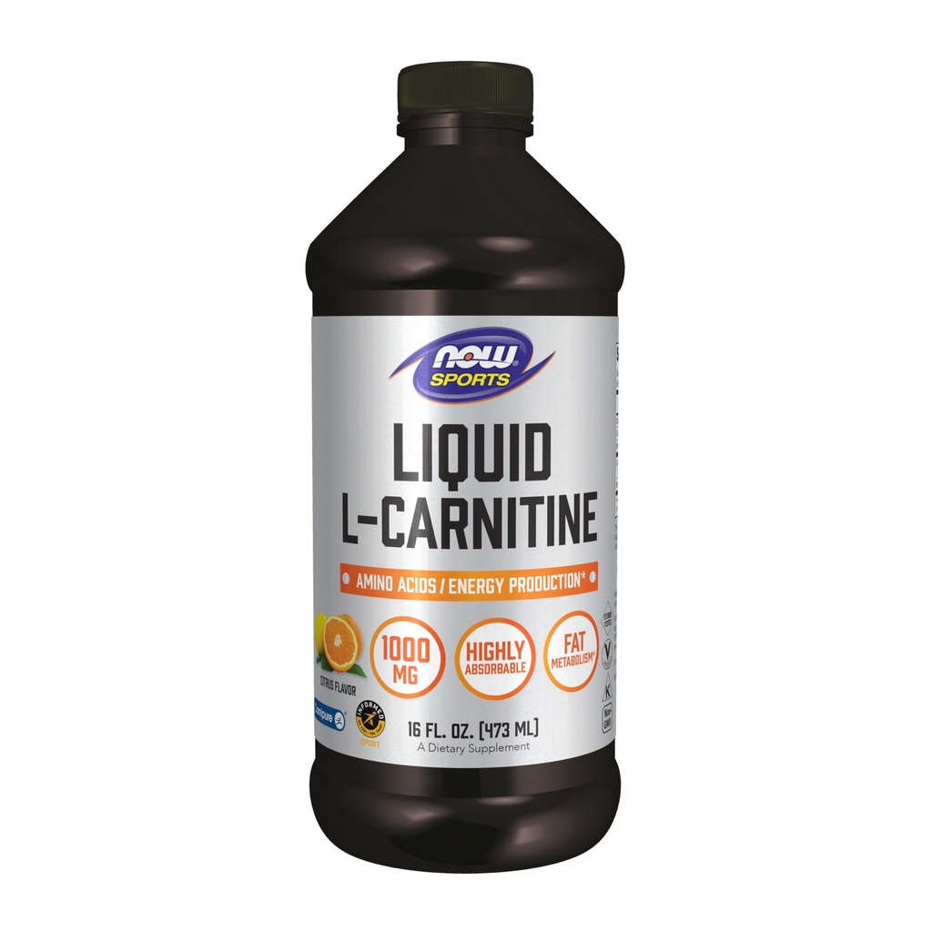 Now Foods Sports Nutrition, L- Carnitin Liquid 1000 mg, Meget Absorbable, Citrus, 16 - Ounce