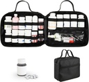 Beautyflier Medication Travel Bag, Medicine Bag for Traveling, Pill Flaske Organizer og Opbevaring, Vitamin Flaske Carriing Case Carrier for Flasker af Medicin eller Kosttilskud, til Hjem og Rejser