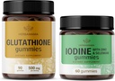 HERBAMAMA Glutathion and Jod Kit - Bundle of 500 mg Reduceret L- glutathion & Kalium Jod Gummies - Vegan, Non- GMO, Gelatin- Free - 2 Pack