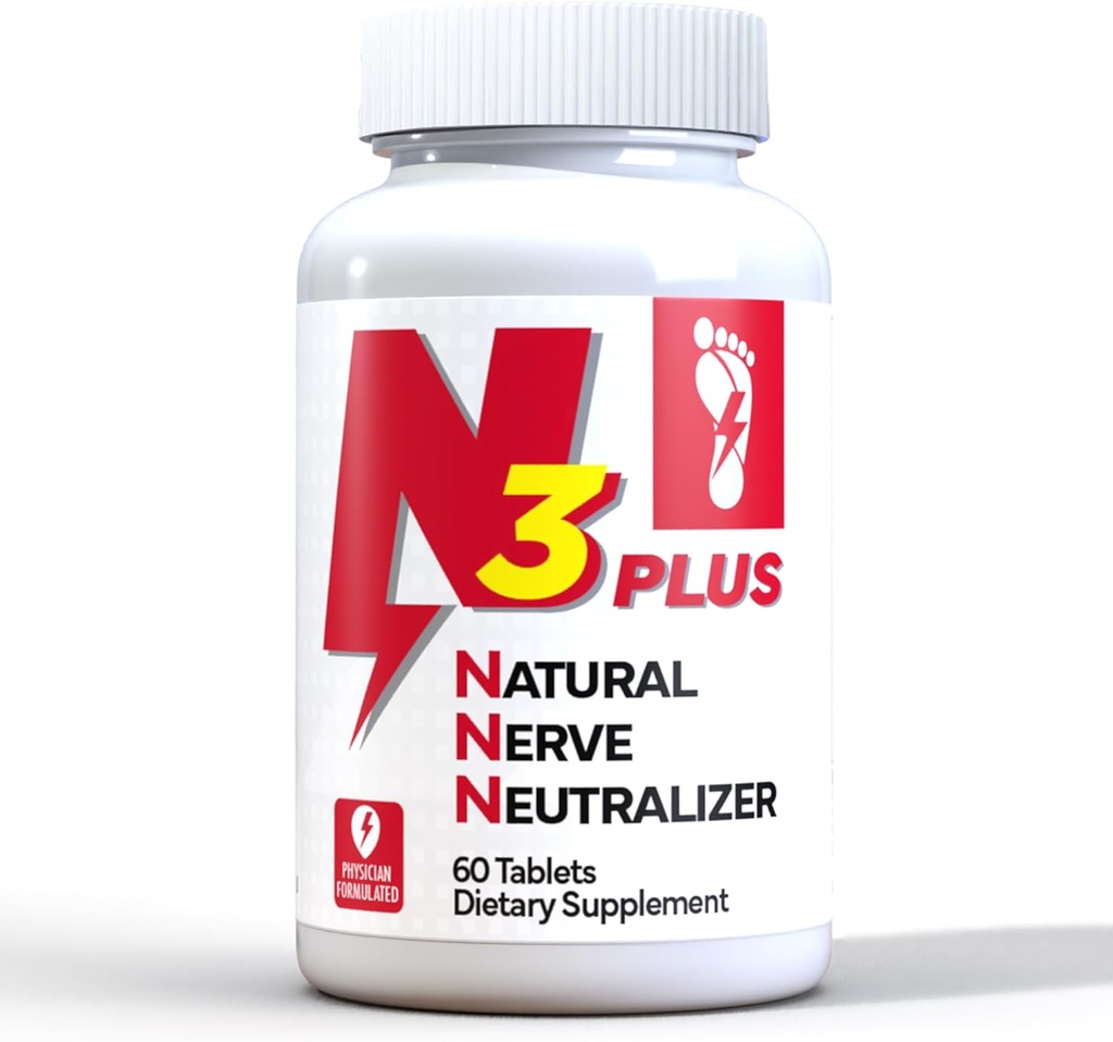 N3 Natural Nerve Neutralizer Plus - Nerve Support Supplement med vitamin D3, B1, B6 & B12, Life 's DHA, Alpha Lipoic Acid, Acetyl- L- Carnitin & Turmerisk - Nerve Repair & Regeneration Formel (tabletter)