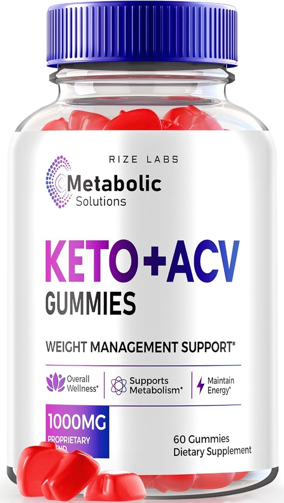 rize labs Metabolic Solutions Keto+ACV Gummies for Advanced Weight Loss, Apple Cider Vinegar, Official Reviews (60 Gummies)