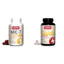 Jarrow Formulas MK7, Promoes Bone Health, 90 mcg, 120 Softels & Extra Strength Methyl B- 12 1000 mcg & Methyl Folate 400 mcg + P- 5- P, Koster