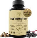 Resveratrol tillæg med Quercetin & Grape Seed - 850mg Herbal Blend, høj potens Polyphenoler & antioxidanter til generelle Wellness, 60 Veganske kapsler