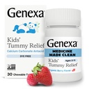 Genexa Kids 'Clean Dye Free Tummy Relief ttesmå 124; Heartburn, Syre fordøjelsesbesvær, Sour Mavesæk Chewable Antacide 124; 0% Kunstige tilsætningsstoffer, Børns Calcium Carbonat, Organic Berry Flavor, 30ct