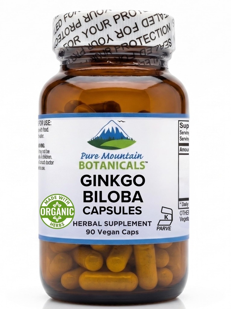 Ginkgo Biloba Kapsler - Kosher Vegan Caps med 400mg Ginkgo Biloba Leaf og Ginko Extract Supplement