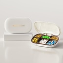 Lille Pill kasse med 6 afdelinger, Delicate Daily Pill Box til purse, Pill Organizer Pill Container Pill Holder til vitaminer, fiskeolie, kosttilskud og medikamenter (hvid)