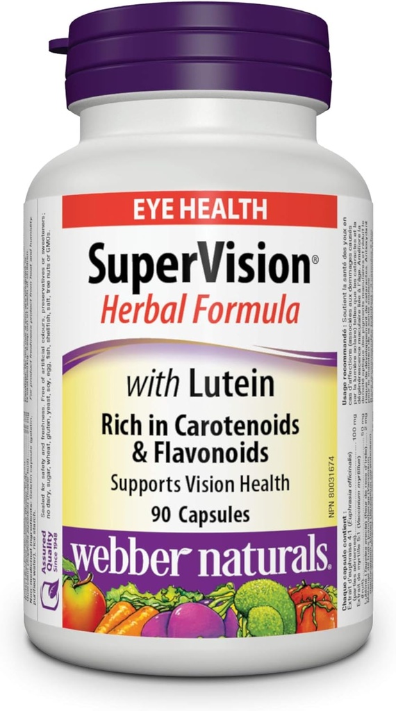 Webber Naturals Supervision with Lutein, 90 Capsules