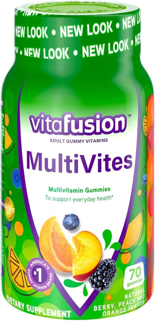 Viafusion Multi Vites Gummy Vitamin, Berry, Peach og Orange - 70 Gummies