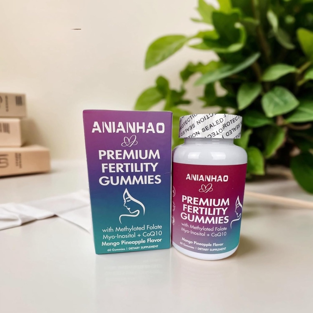 Premium Fertility Gummies, Feminin Balance Gummies, for Women 's Health & Wellness, Prenatal Conception Kosttilskud, med CoQ10, Folate og Vitaminer, Ovulation & Menstruel cyklus