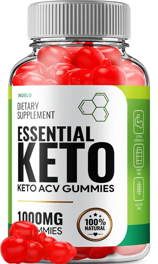 Essential Keto ACV Gummies - Advanced Formel Essential Keto + ACV Weight Management Gummies Apple Cider Vinagar Keto Essential ACV Gummies Kosttilskud Anmeldelser Vitamin B12 B6 (60 Gummies)
