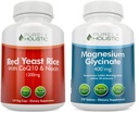 Rent Holistisk Rød Gær Rice 1200mg med CoQ10 & Niacin + Magnesium Glycinate 400mg - 120 kapsler + 270 tabletter - Made in USA