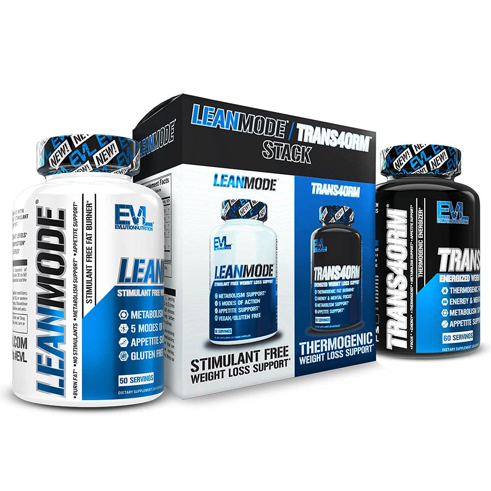 EVL vægttab støtte stak - Trans4orm Thermogen Fat Burner & Metabolisme Support Pills med Green Coffee Bean Extract og Forskolin Plus LeanMode Non- Stimulant