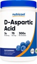 Nutricost D- aspartasyre (DAA) Pulver 300G (Blå Hindbær) - Smagsstof D- aspartasyre Pulver supplement