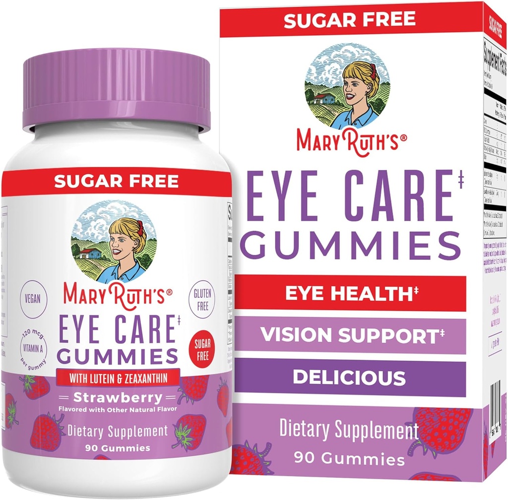 MaryRuth Organics Eye Care Gummies; Eye Health Vitaminer til voksne og børn; Lutein og Zeaxanthin Kosttilskud