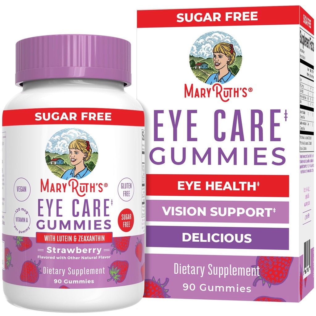 MaryRuth Organics Eye Care Gummies; Eye Health Vitaminer til voksne og børn; Lutein og Zeaxanthin Kosttilskud
