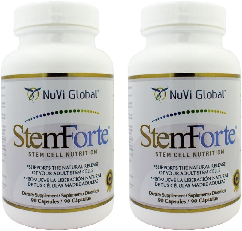 Plus Stem Cell Nutritional Kosttilskud til mænd, Kvinder - To flasker - Avanceret Stem Cell og Telomere Aktivitet Support - fremmer naturlig frigivelse af Stem Cell, Øge energi, Fokus, Mood