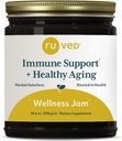 ruved Wellness Jam - Amla Jam med honning, Chyawanprash for immunforsvar & fordøjelsessygdomme, Ayurvedic Blend med Amla & Ashwagandha - 10.6 oz Jar (1 Greve)
