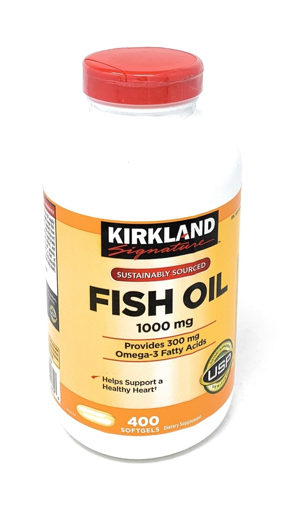 Kirkland Signature Fish Oil Koncentrat med Omega-3 fedtsyrer, 800 Softgels, 1000 mg