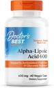 Doctor 's Best Alpha- Lipoic Acid 600, Understøtter Antioxidant Funktion & Glycemisk Balancer, Non- GMO, Gluten Free, Vegan, Soy Free, 600 mg, 60 Veggie Caps