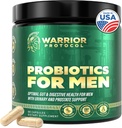 Probiotika til mænd med Prebiotika - Mænd Probiotisk supplement til fordøjelsessygdomme, Gut sundhed, immunforsvar, bloating og prostata pleje - Strops Hylde Stable, Gluten & Soy Free 60 kapsler.
