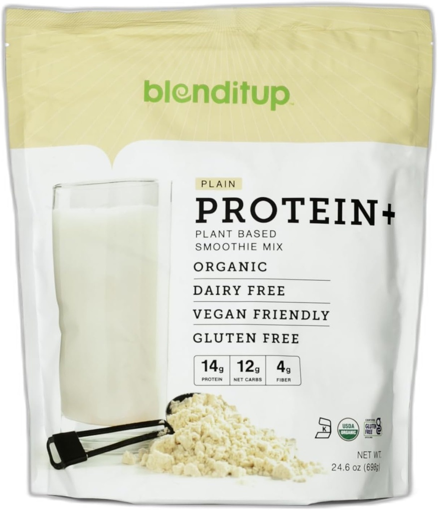 Blenditup Protein + Smoothie Mix Organic (24oz.) 100% Vegansk, Gluten Free