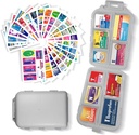 Pill Organizer med Medicine Labels 161 Labels Travel Daily Pill Container Mini Medication Organizer Storage Pill Organizer Travel Essentials Pill Case 7 Dag (Grå, 1 Pack)