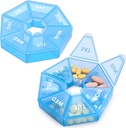 Ugentlig Pill Organizer Stor 7 dages Pill Box Organizer Daglig medicin sag for Vitamin Fish Oil Pills Kosttilskud Gigt Venlig