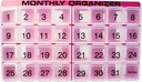 31 Dag Pill Organizer; 1 per dag, 4 Uge, 31 kompartmenter + opbevaring Månedlig Pill Organizer; 124; Inkluderer bakke og 8 Aftagelige rum