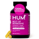 HUM Best of Berberine Supplement 1200mg, Pure Potency for Metabolic Wellness, Gut Health, Pure Berberine Kosttilskud forstærket med BioPerine for maksimal absorption, 60 kapsler