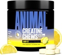 Animal Creatin Chews Tablets - Forbedret Creatin Monohydrat med AstraGin for at forbedre Absorption, Sea Salt til Tilsatte Pumper, Lækre og Praktisk Chewable Tablets - Lemon Is