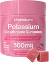 KINDNATUR High Kalium Supplement Gummies 500mg - Chewable for adult & Kids - Pure Kalium Bicarbonat Mineral Supplement - Vegan, Gluten Free, Non GMO - 60 Gummies (30 dages forsyning)