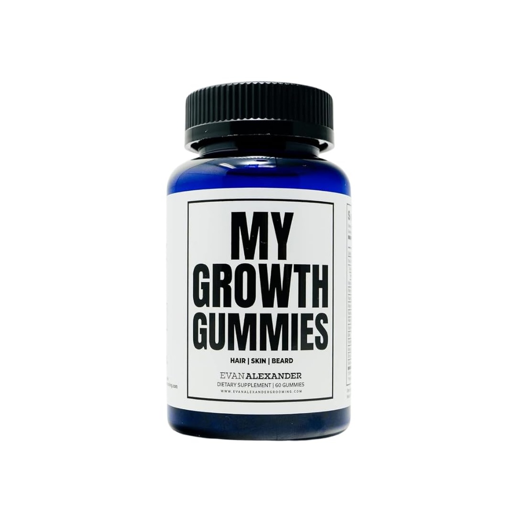Evan Alexander Grooming My Growth Gummies against 124; Sund Hår & Beard Growth Support Budd124; Stærkere Hår Follicles & Bedre Hud Budd124; Strawberry & Coconut Flavor Budding- 124; Vitamin C, D3, B6, B12 & Biotin Budding- 124; 60 Gummies