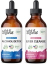 Wild & Organic Alkohol Detox Tinktur 4 fl oz & Lever Rense Tinktur 4 fl oz