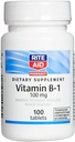 Rite Aid Vitamin B-1 (Thiamin), 100 mg - 100 tabletter; Essential for Proper Nerve og Muscle Function