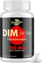 DIM til mænd 750MG - Hormonbalance, Østrogen Support til mænd, DIM tillæg, Detox, Vitality & Fitness Performance-Chrysin & Black Pepper Extract, 60 kapsler (1 flaske)