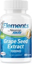 NeuropAWAY elementer Grape Seed Extract 1000mg Per Servering (60 500mg syre resistente kapsler Per flaske) Tredjeparts testet Made in a cGMP Facility