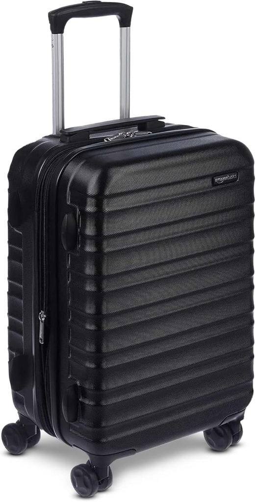 Grundlæggende 21 "Hardside Carry- On Bagage, Hardshell Suitcase med hjul, kan udvides for op til 25% mere plads, Med Scratch- resistent overflade, Fire Multi- directional Hjul, sorte