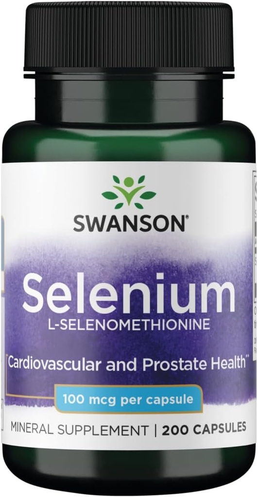 Swanson Selenium (L- Selenomethionin) 100 mcg 200 Kapsler