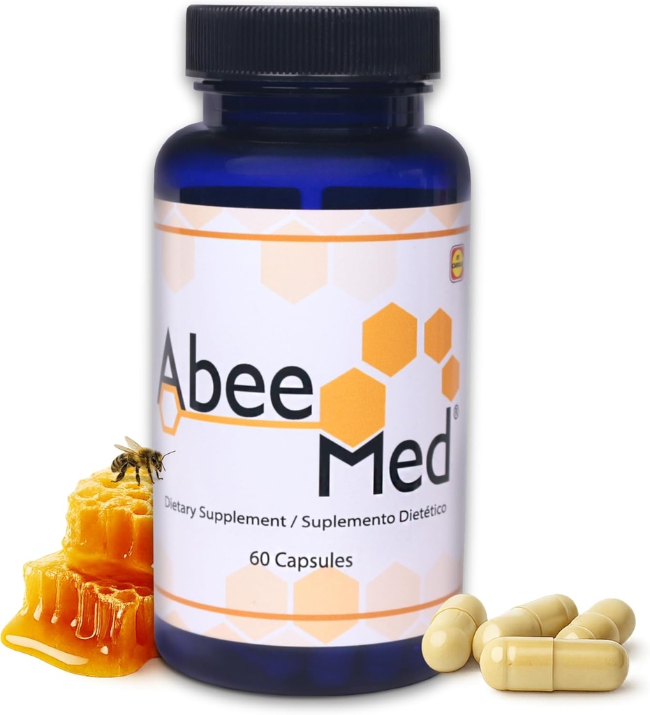 AbeeMed Bee Venom Kapsler - Natural Apitoxin Supplement w / Manuka Honey - Inflammation & Mobility Support, Joint & Muscle Diskomfort - Support Sprains, Bruises og Sprains - 60 Greve (30 Servere)