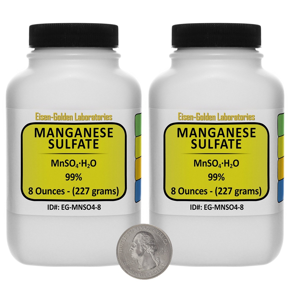 Mangan Sulfate [MnSO4 (H2O)] 99% AR Grade pulver 1 Lb i to Space- Saver flasker